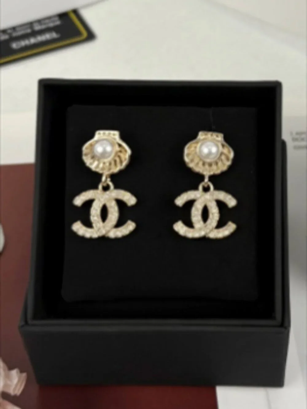 Chanel Double C Pearl Earrings - Picture 2 of 4